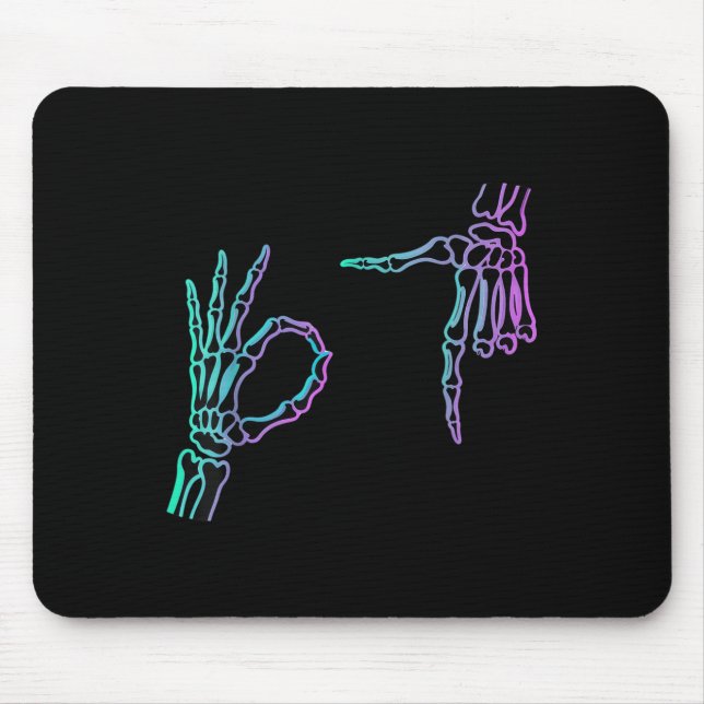 67 Meme Skeleton Hand 6 7 Halloween Six Seven T-sh Mousepad (Vorne)