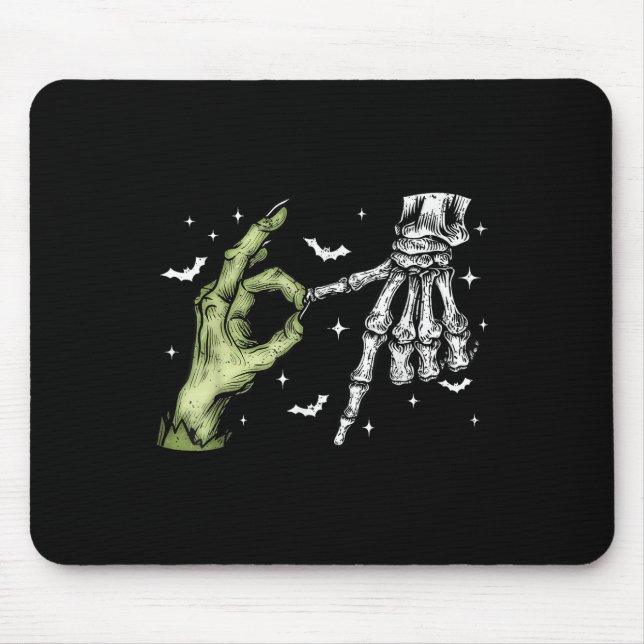 67 Meme Skeleton Zombie Hand 6 7 Halloween Six Sev Mousepad (Vorne)