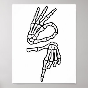 67 Meme Skelett Hand 6 7 Halloween Sechs Sieben _1 Poster