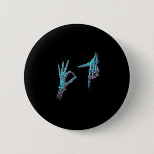 67 Meme Skelett Hand 6 7 Halloween Sechs Sieben Lu Button