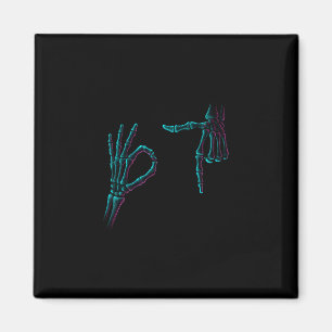 67 Meme Skelett Hand 6 7 Halloween Sechs Sieben Lu Magnet