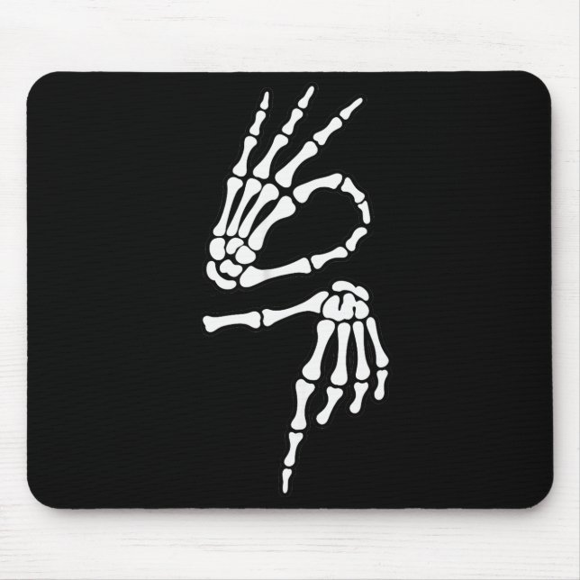 67 Meme Skelett Hand 6 7 Halloween Sechs Sieben  Mousepad (Vorne)