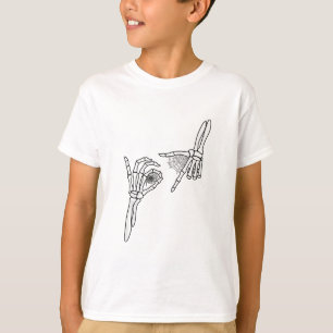 67 Meme Skelett Hand 6 7 Halloween Sechs Sieben T-Shirt