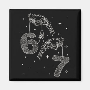 67 Meme Skelett Hand Funny Halloween Sechs Sieben Magnet