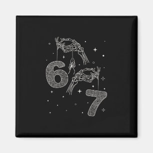 67 Meme Skelett Hand Funny Halloween Six Seven Te Magnet