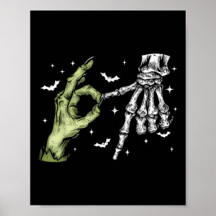 67 Meme Skelett Zombie Hand 6 7 Halloween Sechs Si Poster