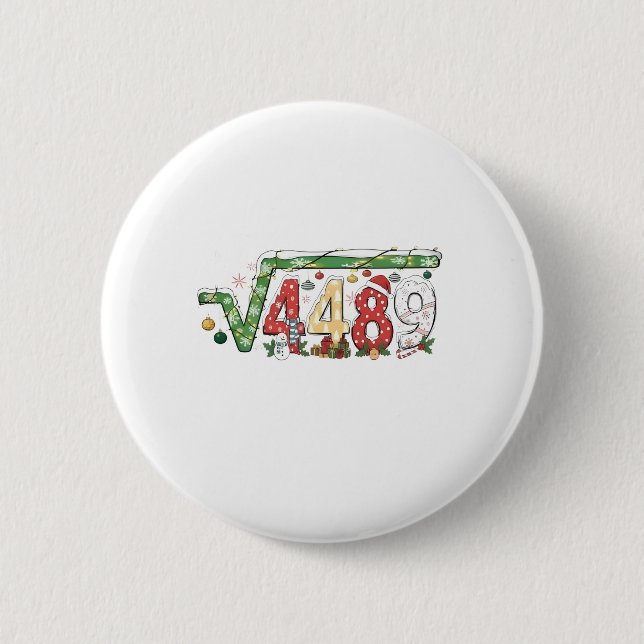 67 Meme Square Root 4489 Six Seven Math Christmas Button (Vorderseite)