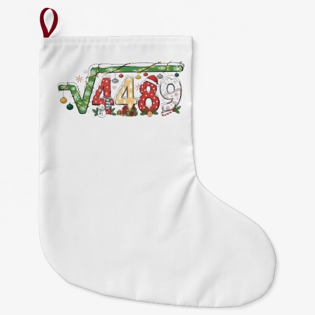 67 Meme Square Root 4489 Six Seven Math Christmas Großer Weihnachtsstrumpf (Vorderseite)