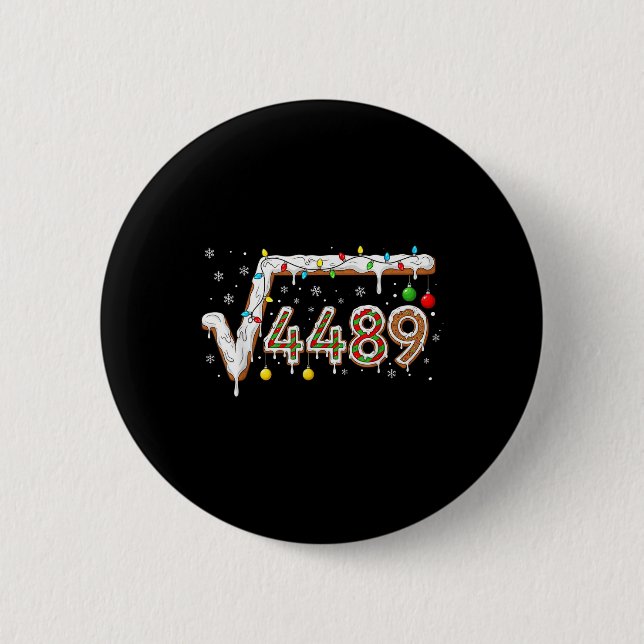 67 Meme Square Root 4489 Slang Math Teacher Funny  Button (Vorderseite)