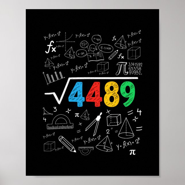 67 Meme Square Root 4489 Slang Six Seven Math Teac Poster (Vorne)