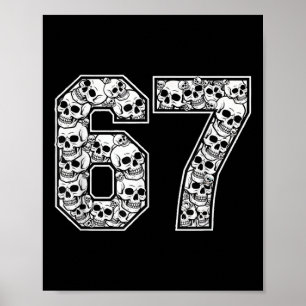 67 Meme-Totenkopf-Muster Grafik Halloween-Nummern- Poster