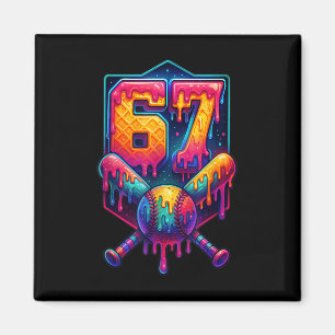 67 Meme Trend Baseball Lustige Zahl 67 Spieler Sec Magnet