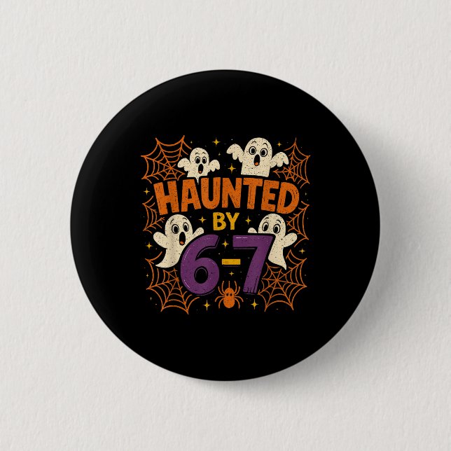 67 Meme Trend Halloween Lustig Sechs Sieben Gen Al Button (Vorderseite)