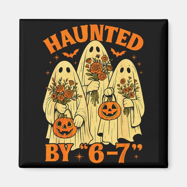 67 Meme Trendiger Geist Halloween Lustig Six Seven Magnet (Vorne)