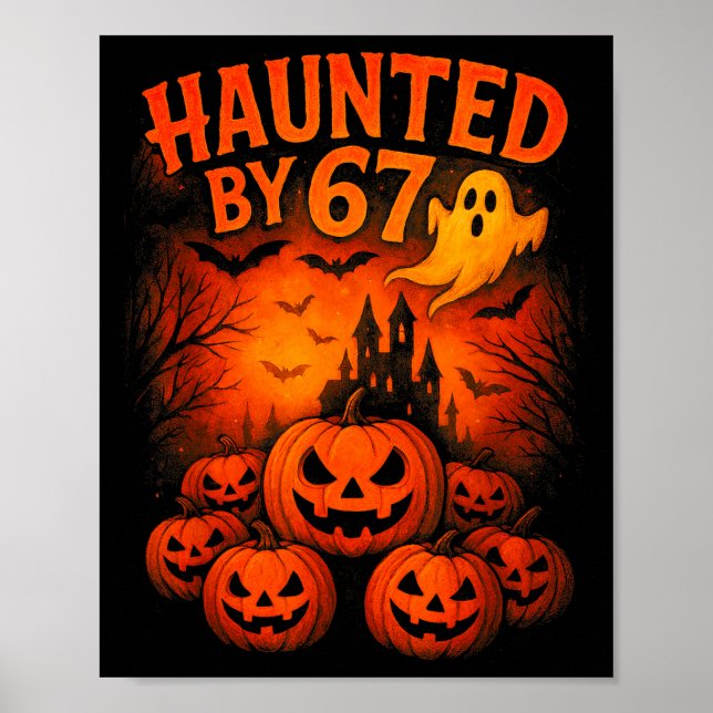 67 Meme Trendiger Geist Halloween Lustig Six Seven Poster (Vorne)