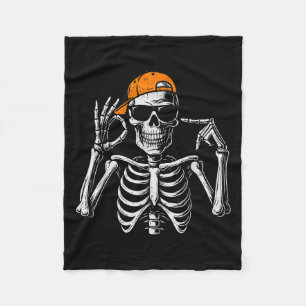 67 Meme Trendiger Skelett Halloween Lustig Six Sev Fleecedecke
