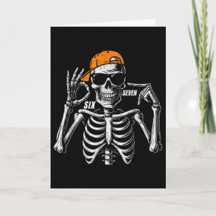 67 Meme Trendiger Skelett Halloween Lustig Six Sev Karte