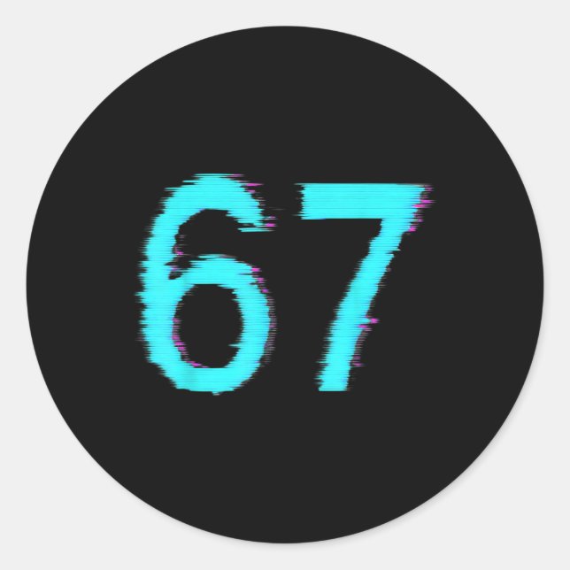 67 Meme Trending Gen Z Alpha Six Seven 6 7  Runder Aufkleber (Vorderseite)