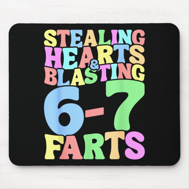 67 Meme Valentine's Day Six Seven 6-7 Funny Steali Mousepad (Vorne)