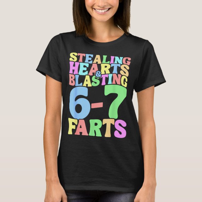67 Meme Valentine's Day Six Seven 6-7 Funny Steali T-Shirt (Vorderseite)