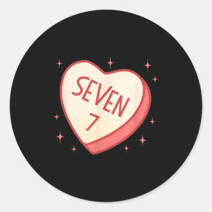 67 Meme Valentinstag Süßigkeiten Herz Sechs Sieben Runder Aufkleber