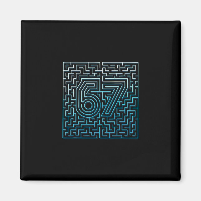 67 Meme Versteckter Irrgarten Gen Z Alpha 6 7  Magnet (Vorne)