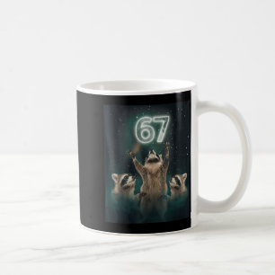 67 Meme Waschbär Heult den Mond an 6 7 Lustig Komi Kaffeetasse