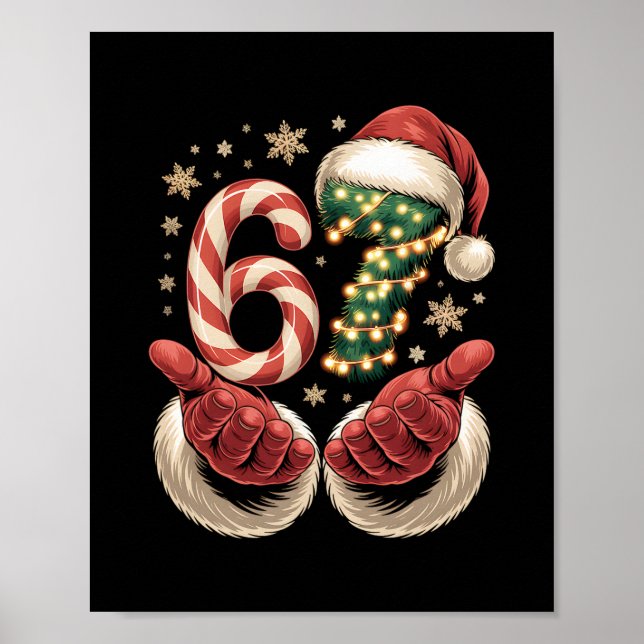 67 Meme Weihnachten Lustig 6 7 Gen Alpha Slang San Poster (Vorne)