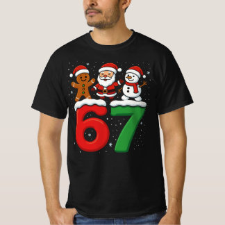 67 Meme Weihnachten Six Seven Santa Schneemann Chr T-Shirt