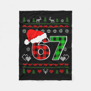 67 Meme Weihnachten Six Seven Xmas hässlicher Pull Fleecedecke