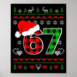 67 Meme Weihnachten Six Seven Xmas hässlicher Pull Poster