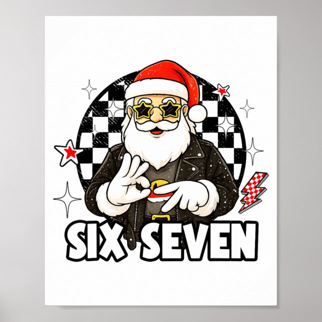 67 Meme Xmas Six Seven Santa 6 7 Christmas Men Wom Poster (Vorne)