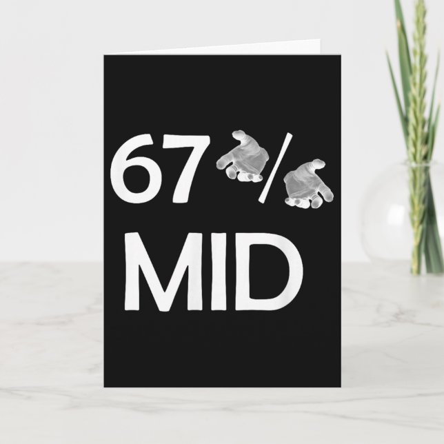 67% Mid Meme Hände Lustiger Internet-Trend 6-7 Six Karte (Vorderseite)
