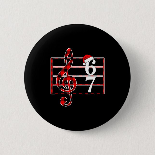 67 Music Meme Slang Musician Santa Music Teacher C Button (Vorderseite)