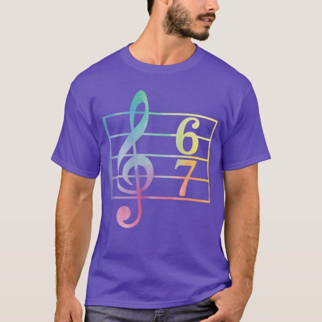 67 Music Meme Slang Six Seven Music Teacher Funny  T-Shirt (Vorderseite)