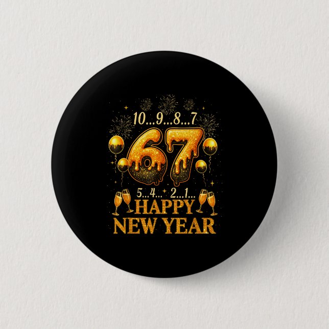 67 New Year Six Seven Funny Countdown 2026  Button (Vorderseite)