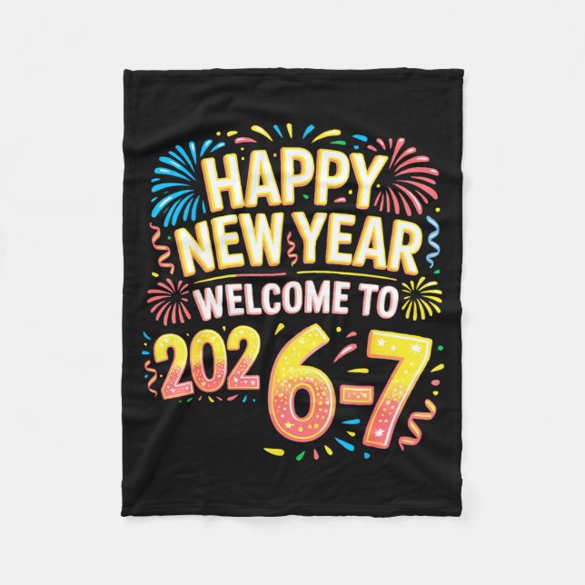 67 New Year's Eve - Happy New Year 2026-7 Funny 67 Fleecedecke (Vorderseite)