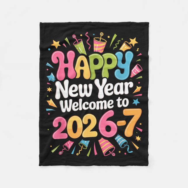 67 New Year's Eve - Happy New Year 2026-7 Funny 67 Fleecedecke (Vorderseite)