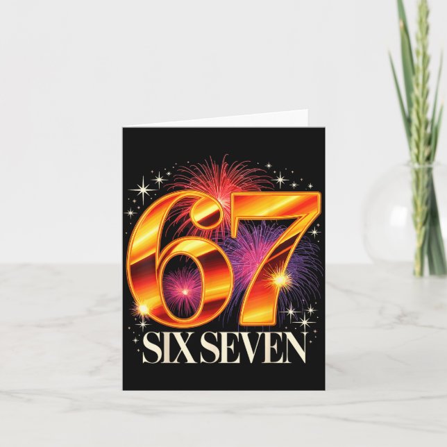 67 New Years Eve Party Pajama Shirt 6 7 Meme 67 20 Karte (Vorderseite)