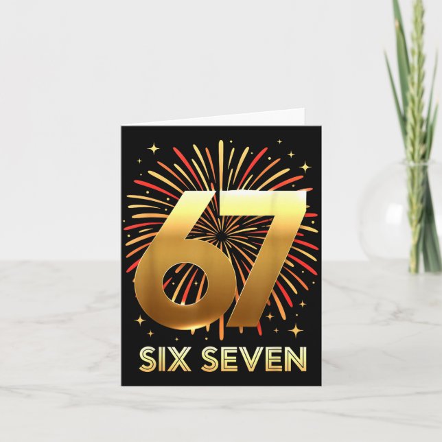 67 New Years Eve Party Pajama Shirt 6 7 Meme 67 20 Karte (Vorderseite)