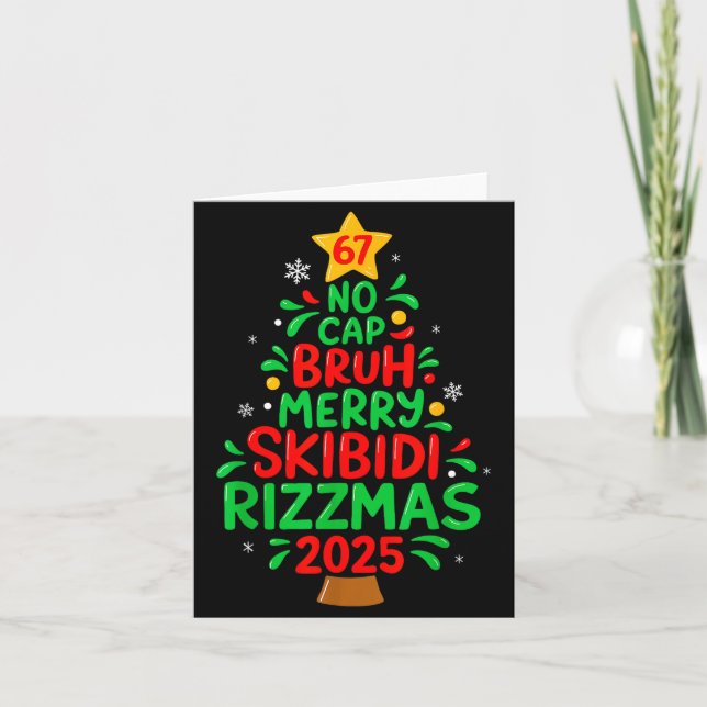 67 No Cap Bruh Skibidi Rizzmas Gen Alpha Kids Chri Karte (Vorderseite)