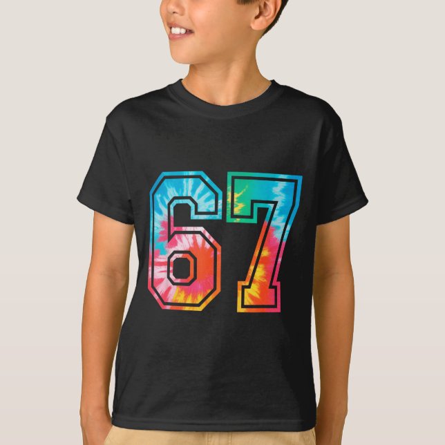 67 Number Meme Funny Six Seven Tie Dye Gen Alpha S T-Shirt (Vorderseite)