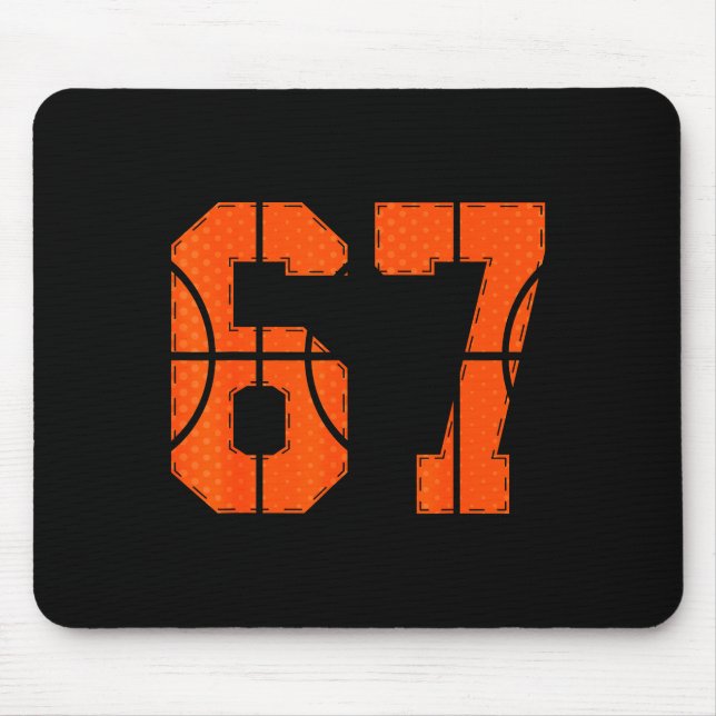 67 Number Six Seven Funny Meme Gen Alpha Slang Bas Mousepad (Vorne)
