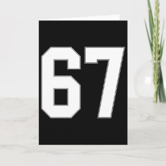 67 Nummer Siebenundsechzig Mannschaftssport Grafik Karte