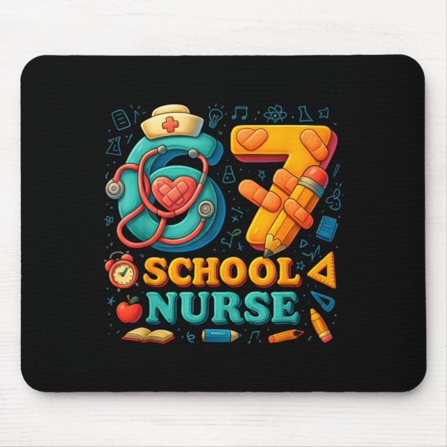 67 Nurse Days Funny Medical Back To School  Mousepad (Vorne)