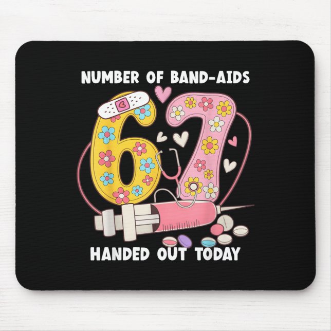 67 Nurse Meme Funny Six Seven Nursing Medical Scho Mousepad (Vorne)