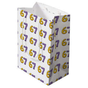 67 Ohne jegliche Bedeutung Gelb und Lila Mittlere Geschenktüte