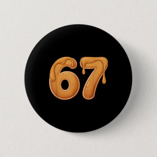 67 Pfannkuchen-Meme Lustig Six Seven Slang Button