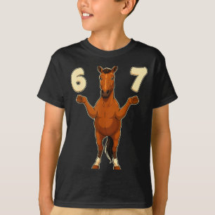67 Pferd Lustig Gen Alpha Slang Kinder Jugendliche T-Shirt