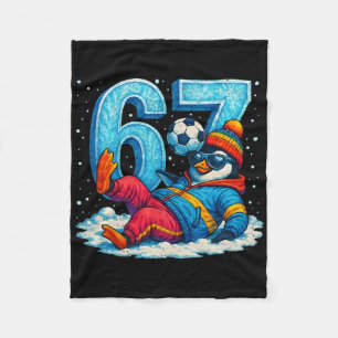 67 Pinguin Fußball Lustiges Winter Meme Geschenk _ Fleecedecke